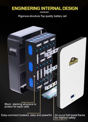 51.2V Baterai Lithium Energi yang dipasang di dinding 48V 340Ah Lipo4 60kW