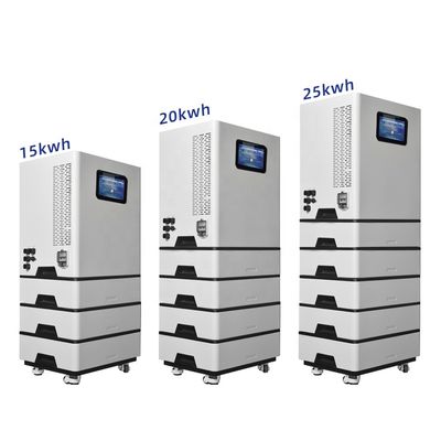 Koneksi Hybrid Grid Baterai penyimpanan energi cerdas yang ditumpuk 10kw 15kw 20kw 30kw 35kw