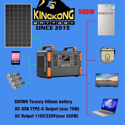 500W / 1KW Lithium Baterai Portable Solar Energy System Generator untuk TV rumah dan lampu