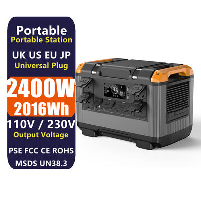 Stasiun listrik luar 2400w darurat dengan tipe baterai LiFePO4 dan waktu pengisian cepat