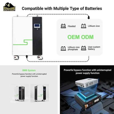 Dinding 48V 51.2V 280ah 300ah 304ah 320ah Sistem penyimpanan energi baterai surya hibrida