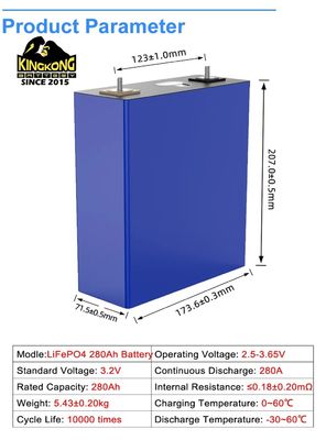 280Ah 314Ah Prismatic LiFePO4 Battery Cell Untuk Solusi Penyimpanan Energi Surya OEM