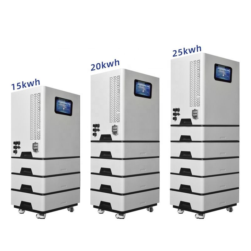 Koneksi Hybrid Grid Baterai penyimpanan energi cerdas yang ditumpuk 10kw 15kw 20kw 30kw 35kw