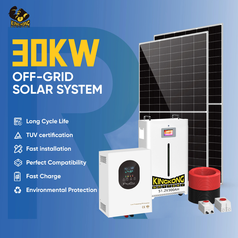 3Kw 10Kw 20Kw 30Kw Off Grid Sistem Generasi Listrik Surya, Sistem Surya Hibrida Sel Surya Dapat Diserahkan Dengan Cepat