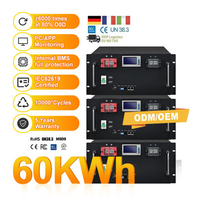 Port Komunikasi CAN 51.2V 100Ah 150Ah 280Ah Baterai LiFePO4 Untuk Sistem Tenaga Surya
