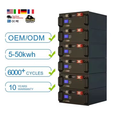 Siklus Kehidupan 6000 Kali 51.2V 300ah 100Ah Lifepo4 Lithium Ion Baterai Untuk Tenaga Surya