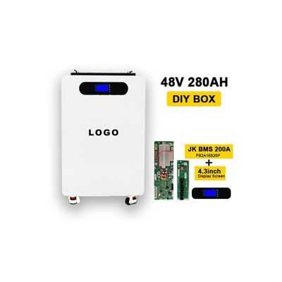 280ah Lifepo4 BMS Baterai Box DIY Baterai Pack dengan Roda dan Stand Up Case vertikal