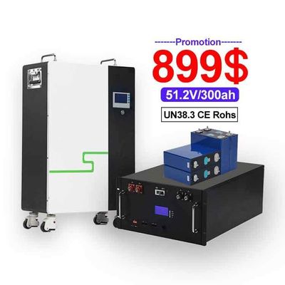 Dinding 48V 51.2V 280ah 300ah 304ah 320ah Sistem penyimpanan energi baterai surya hibrida